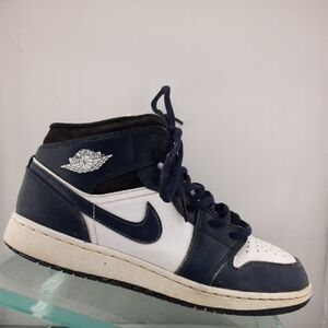 Jordan Navy and White Sneakers